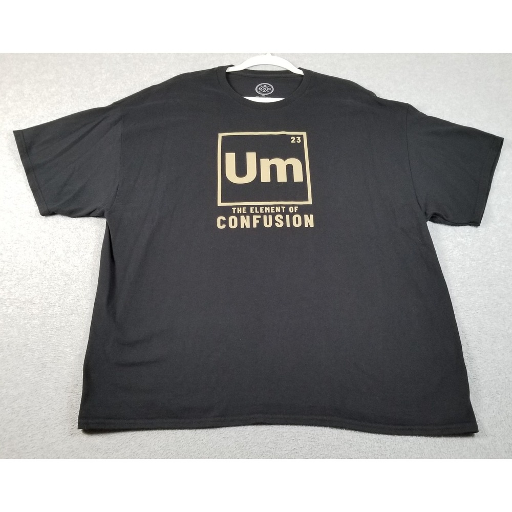 DOM T-Shirt Men's 2XL XXL Black Um The Element Of Confusion Graphic Tee Science